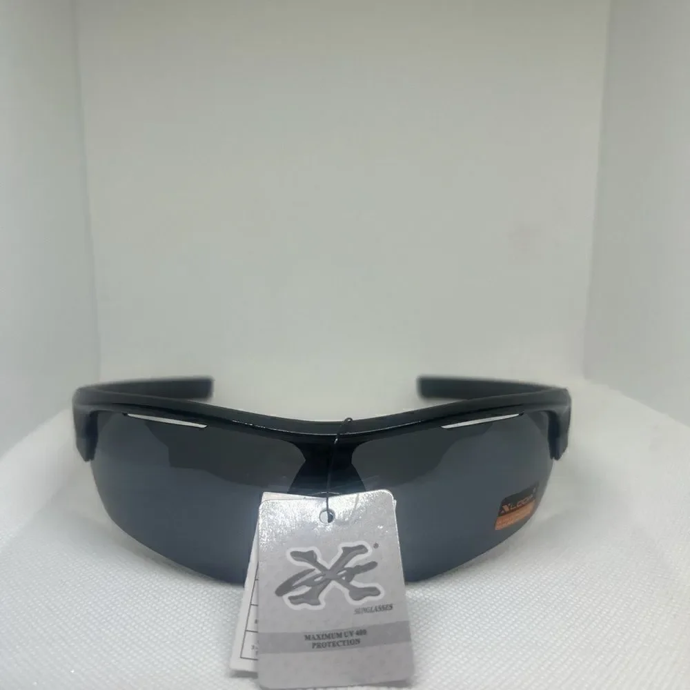 X-Loop Wrap Semi-Rimless Mens Shades Sunglasses